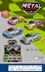 B/O DIE-CAST CAR W/LIGHT & SOUND 8PCS,
