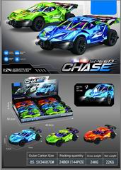 1:24 FRICTION CAR W/LIGHT & SOUND 6PCS,