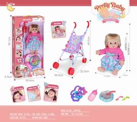 14 INCH DOLL W/SOUND & CART,