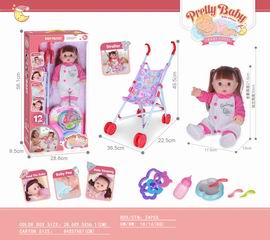 14 INCH DOLL W/SOUND & CART,
