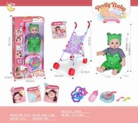 14 INCH DOLL W/SOUND & CART,