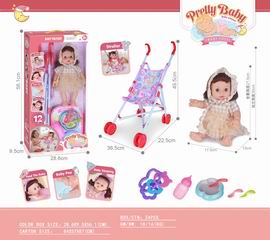 14 INCH DOLL W/SOUND & CART,