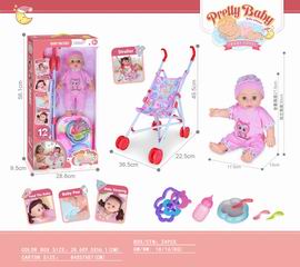 14 INCH DOLL W/SOUND & CART,