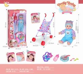 14 INCH DOLL W/SOUND & CART,