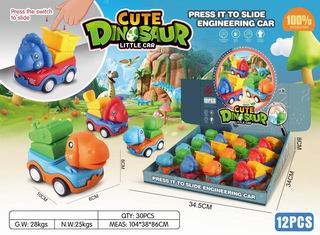 PRESS DINOSAUR TRUCK 12PCS,