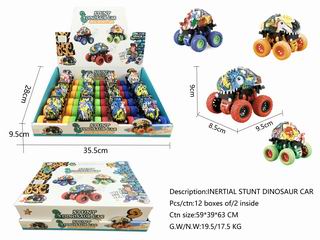 FRICTION DINOSAUR STUNT CAR 12PCS,