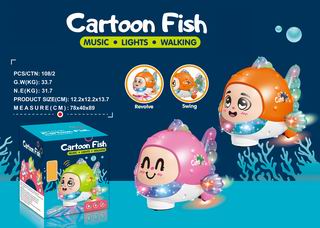 B/O FACE OFF FISH W/LIGHT & MUSIC,