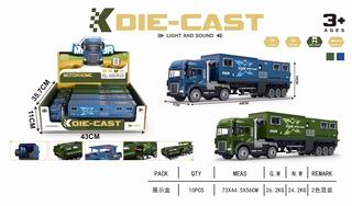 1:24 FRICTION DIE-CAST CAR W/LIGHT & SOUND 4PCS,