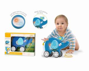 PULL ROPE CAR ELEPHANT W/LIGHT & MUSIC,