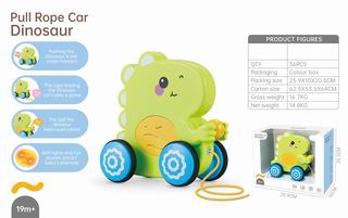 PULL ROPE CAR DINOSAUR W/LIGHT & MUSIC,