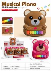 BEAR ELECTRONIC ORGAN W/LIGHT & MUSIC 12PCS,