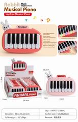 RABBIT ELECTRONIC ORGAN W/LIGHT & MUSIC 12PCS,