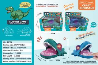 CRAZY DINOSAUR DENTIST GAME W/LIGHT & SOUND,