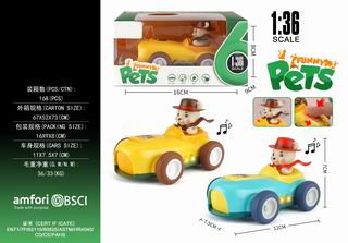 1:36 PULL BACK DIE-CAST CAR W/LIGHT & MUSIC,