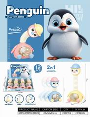 PULL LINE PENGUIN W/LIGHT 12PCS,