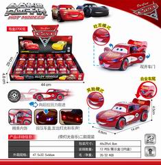 PULL BACK DIE-CAST CAR W/LIGHT & SOUND 12PCS,