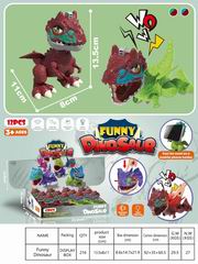 PRESS DINOSAUR W/LIGHT & SOUND 12PCS,
