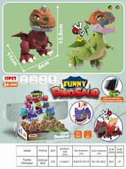 PRESS DINOSAUR W/LIGHT & SOUND 12PCS,