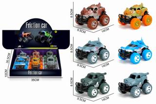 FRICTION ANIMAL CAR 6PCS,