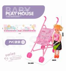 CART W/18 INCH DOLL,