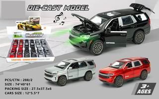 1:32 PULL BACK DIE-CAST CAR W/LIGHT & MUSIC 12PCS,