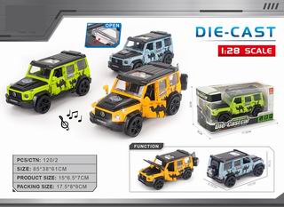 1:28 PULL BACK DIE-CAST CAR W/LIGHT & MUSIC,