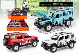 1:24 PULL BACK DIE-CAST CAR W/LIGHT & MUSIC 6PCS,
