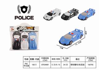 FRICTION POLICE CAR 3PCS,