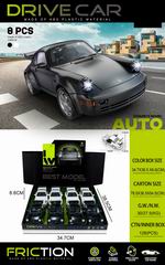 FRICTION CAR W/LIGHT & SOUND 8PCS,