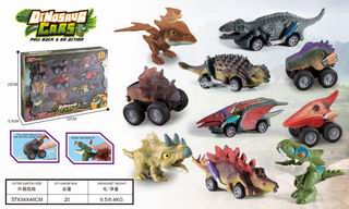 PULL BACK DINOSAUR CAR 10PCS,