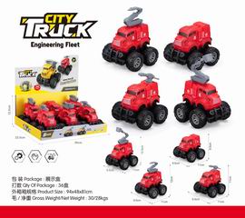 FRICTION FIRE TRUCK 6PCS,