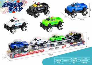 PULL BACK POLICE CAR 4PCS,