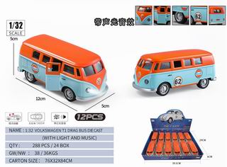 1:32 PULL BACK DIE-CAST CAR W/LIGHT & MUSIC 12PCS,
