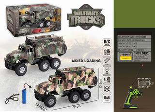 1:16 4 CHANNEL R/C MILITARY TRUCK W/LIGHT,