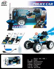 1:18 5 CHANNEL R/C ALLOY POLICE CAR W/LIGHT & SPRAY,