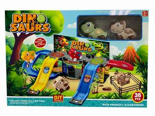 WAND UP DINOSAUR PLAY LAND 36PCS,