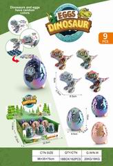 SLIDE DINOSAUR EGG 9PCS,