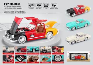 1:22 PUULL BACK DIE-CAST CAR W/LIGHT & SOUND,