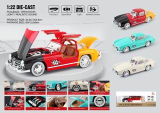 1:22 PUULL BACK DIE-CAST CAR W/LIGHT & SOUND,