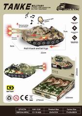 PULL BACK TANK W/LIGHT & SOUND 6PCS,