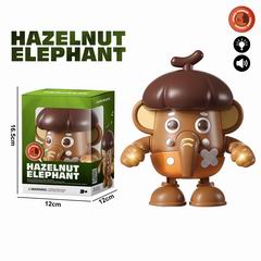 B/O DANCING HAZELNUT ELEPHANT W/LIGHT & MUSIC,