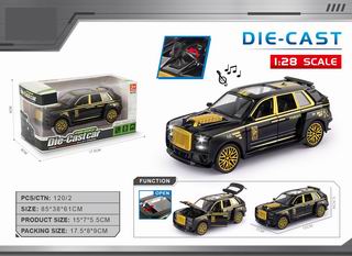 1:28 PULL BACK DIE-CAST CAR W/LIGHT & MUSIC,