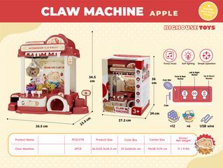 B/O CLAW MACHINE W/LIGHT & MUSIC,