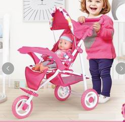CART W/LIGHT & MUSIC & 16 INCH DOLL,