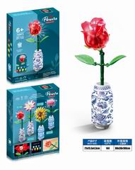 BUILDING BLOCK FLOWER W/LIGHT 74PCS,