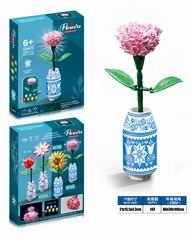 BUILDING BLOCK FLOWER W/LIGHT 124PCS,