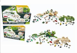 SLIDE DINOSAUR CAR W/LIGHT & SOUND 93PCS,