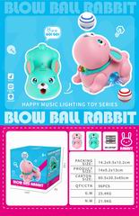 B/O BLOW BALL RABBIT W/LIGHT & MUSIC,