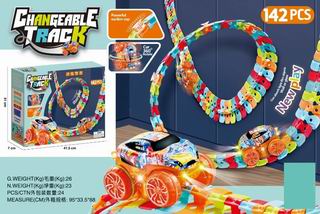 B/O BUILDING BLOCK TRACK CAR 142PCS,