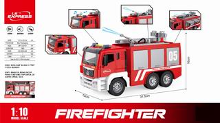 1:10 FRICTION FIRE TRUCK W/SPRAY WATER,